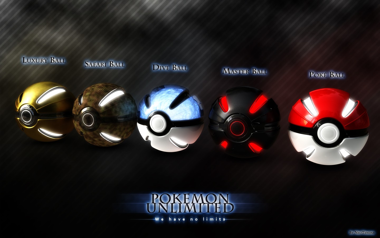 Pokemon Unlimited with various Poke Balls HD Wallpaper