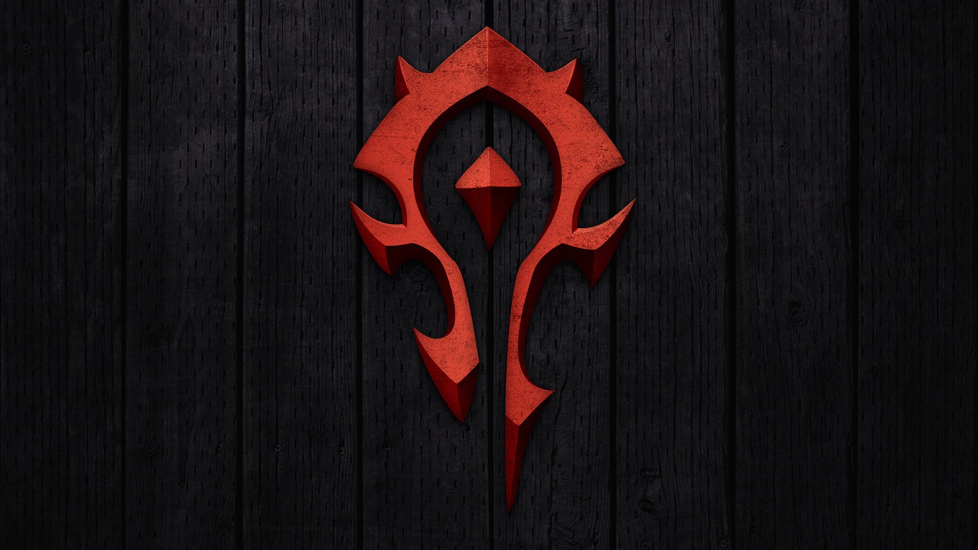 World of Warcraft Horde Symbol on Wood HD Wallpaper