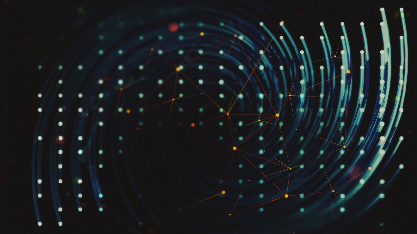 Abstract digital art with dots and lines HD Wallpaper