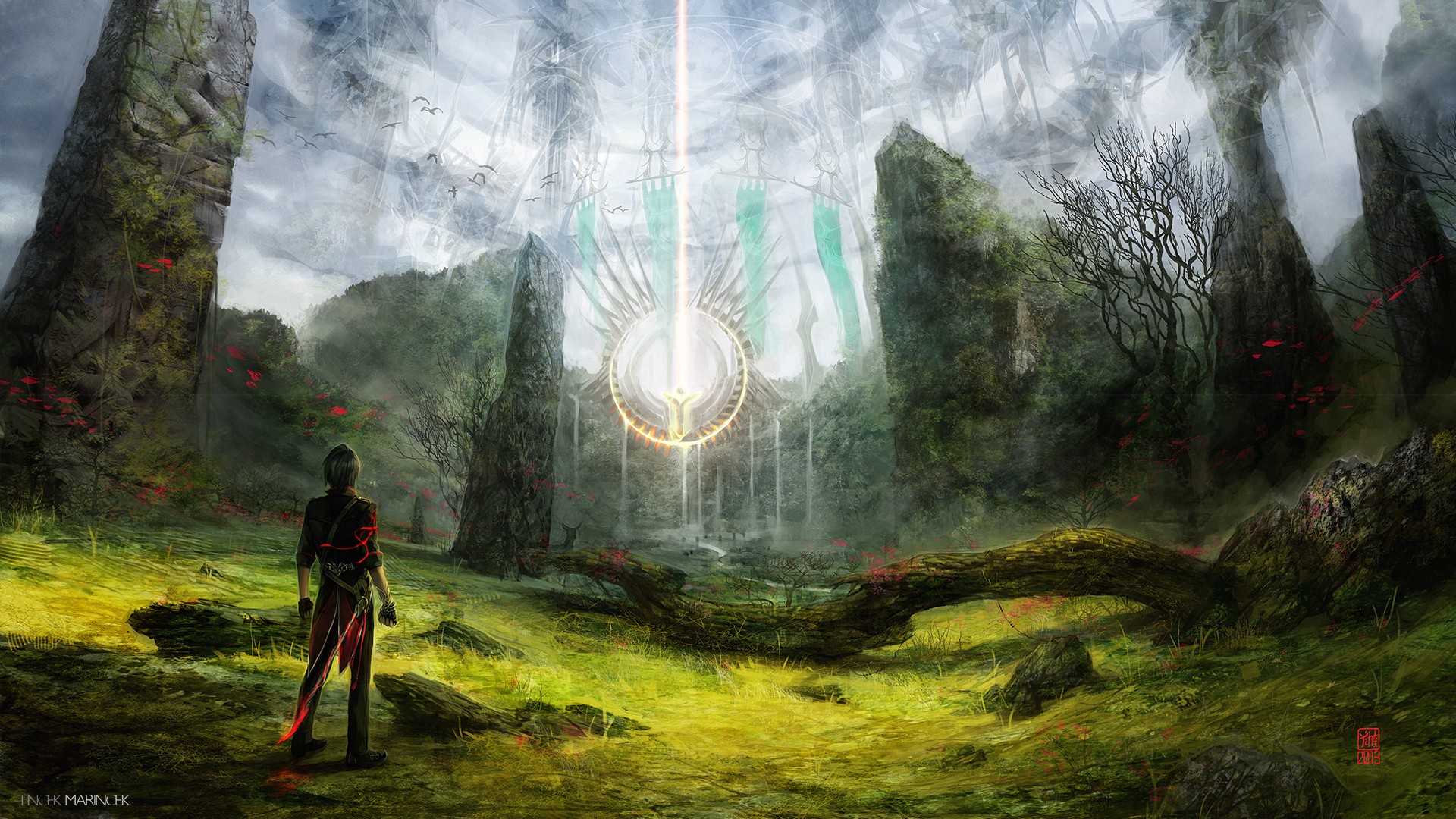 Valentina Remenar's fantasy art with magic circle HD Wallpaper