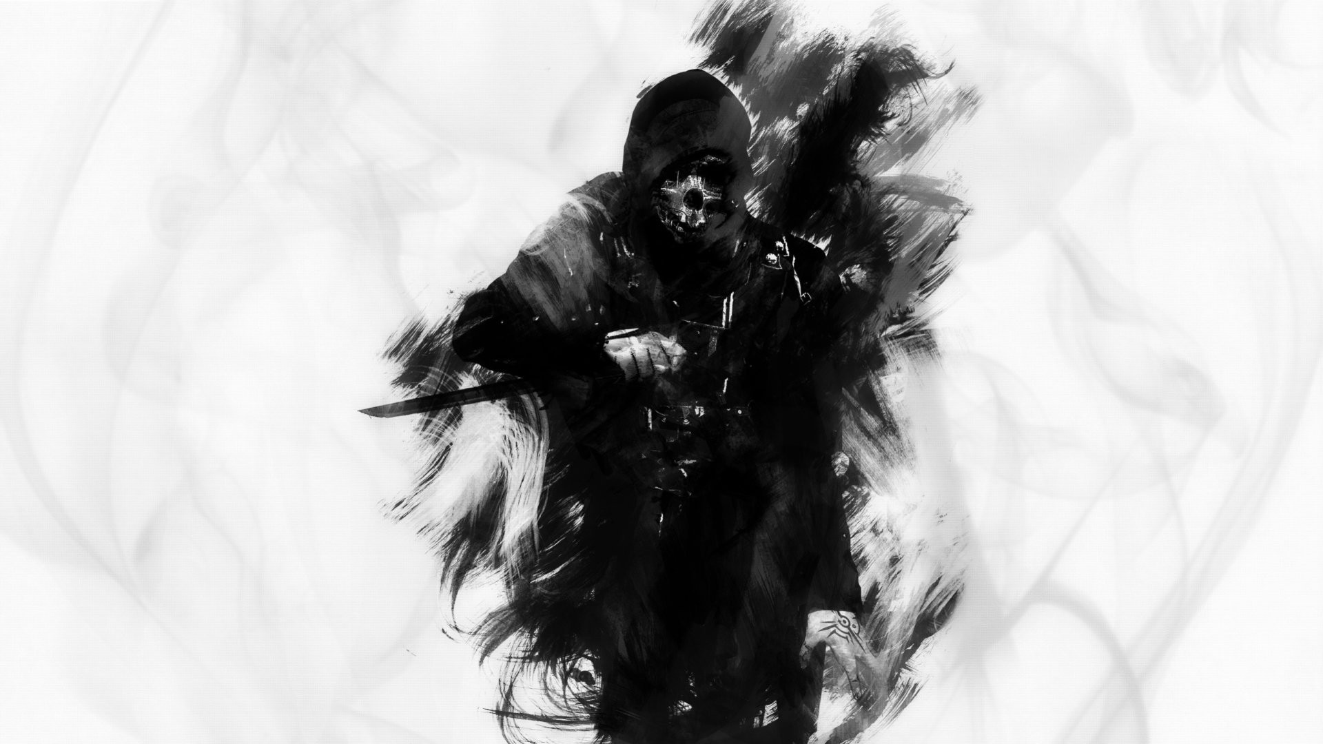 Corvo Attano from Dishonored holding a knife HD Wallpaper