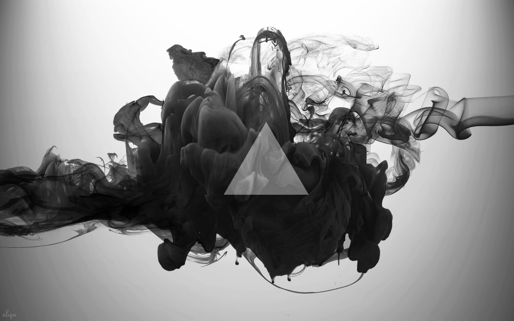 Abstract black smoke with a triangle overlay HD Wallpaper