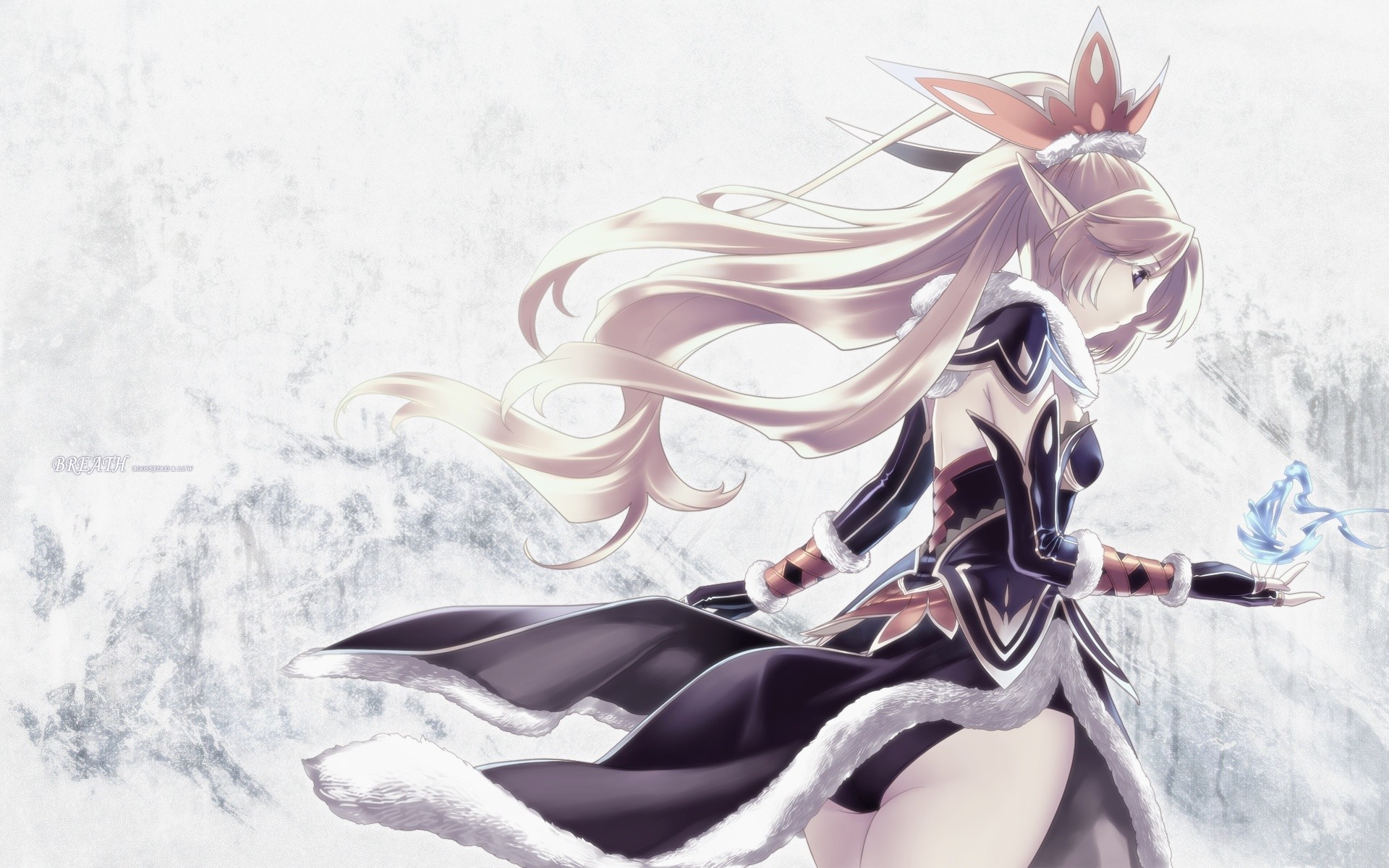 Anime girl with blonde hair and elf ears HD Wallpaper