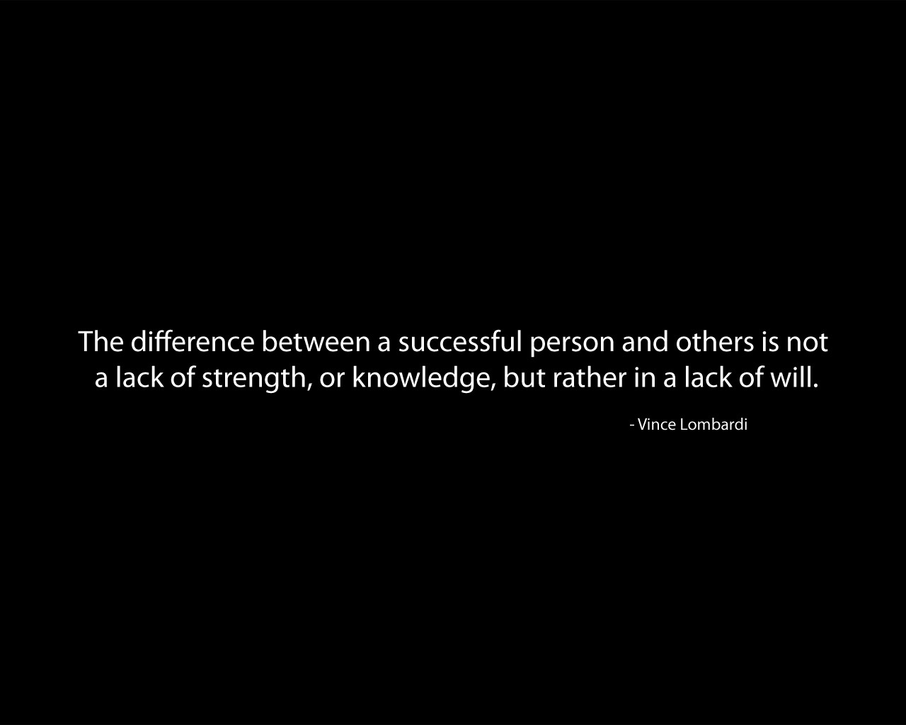 Quote by Vince Lombardi about success and will HD Wallpaper