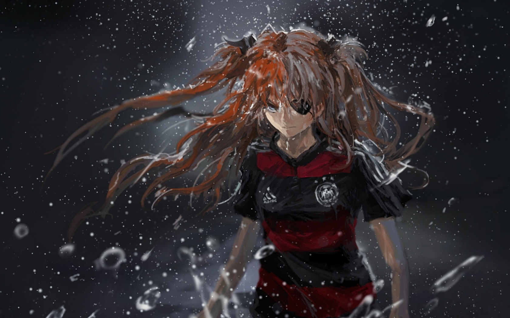 Asuka Langley Soryu in Germany soccer jersey HD Wallpaper