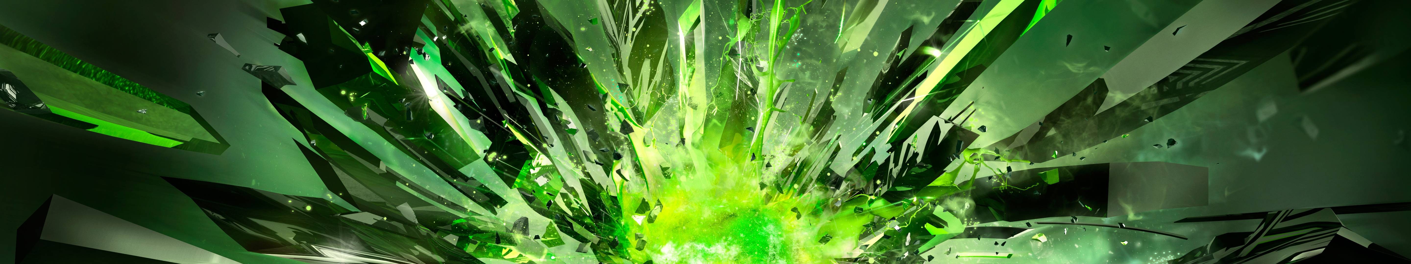Nvidia abstract digital art explosion with crystals HD Wallpaper