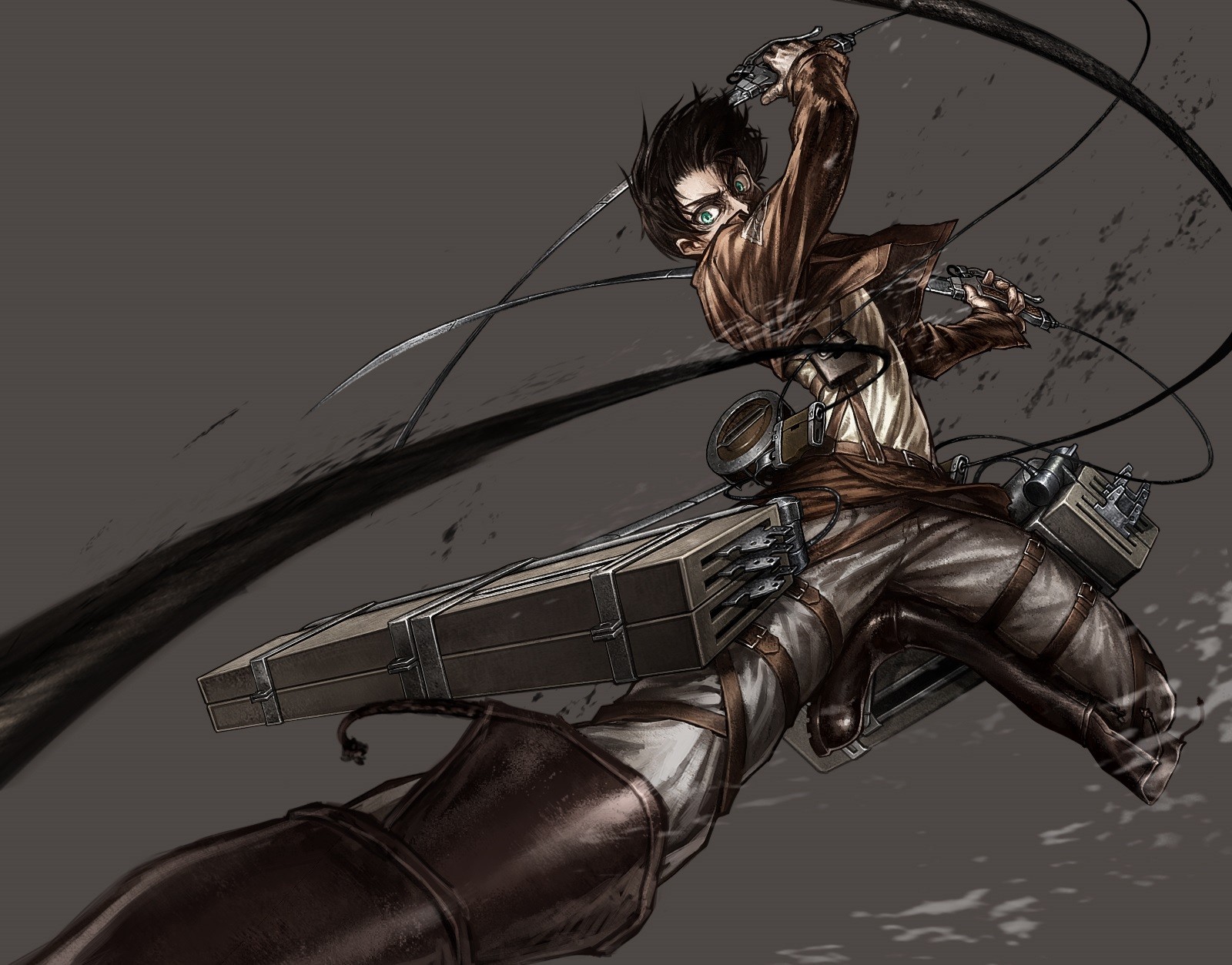 Eren Yeager from Shingeki no Kyojin in action HD Wallpaper
