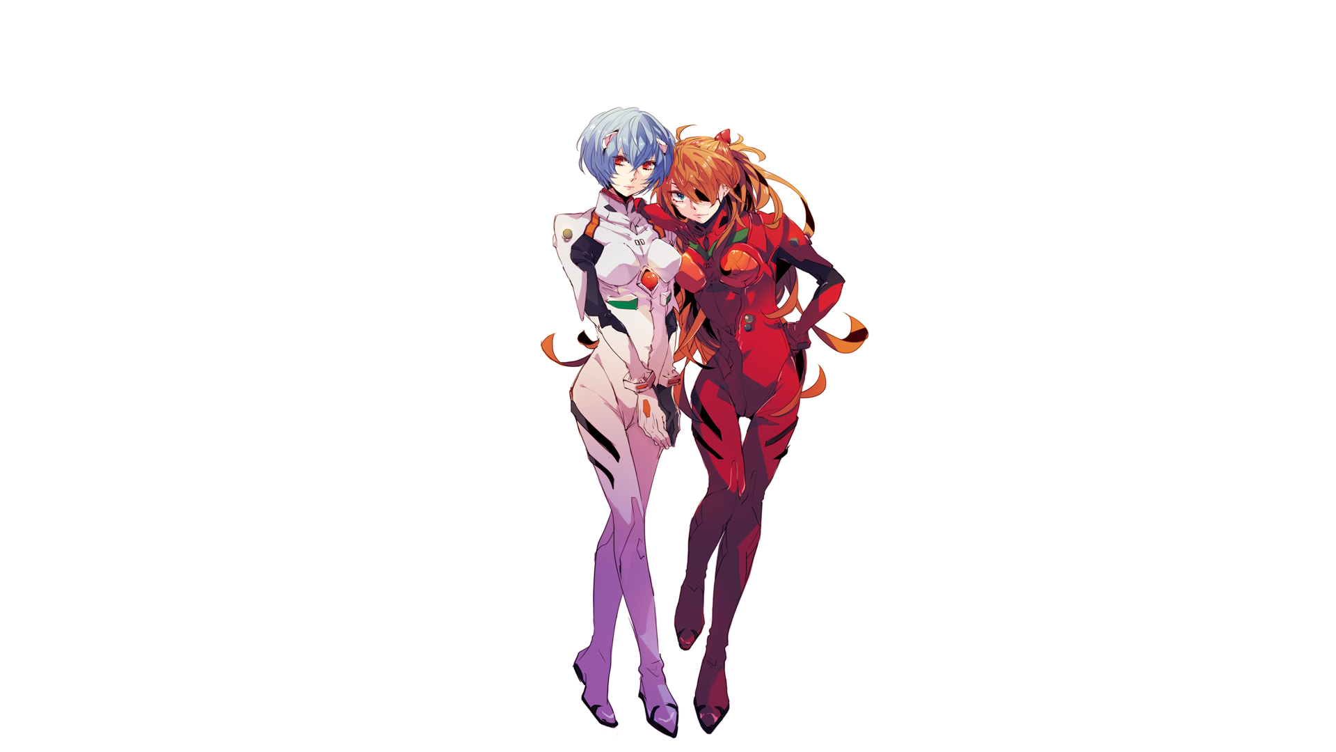 Ayanami Rei and Asuka Langley Soryu from Neon Genesis Evangelion HD Wallpaper