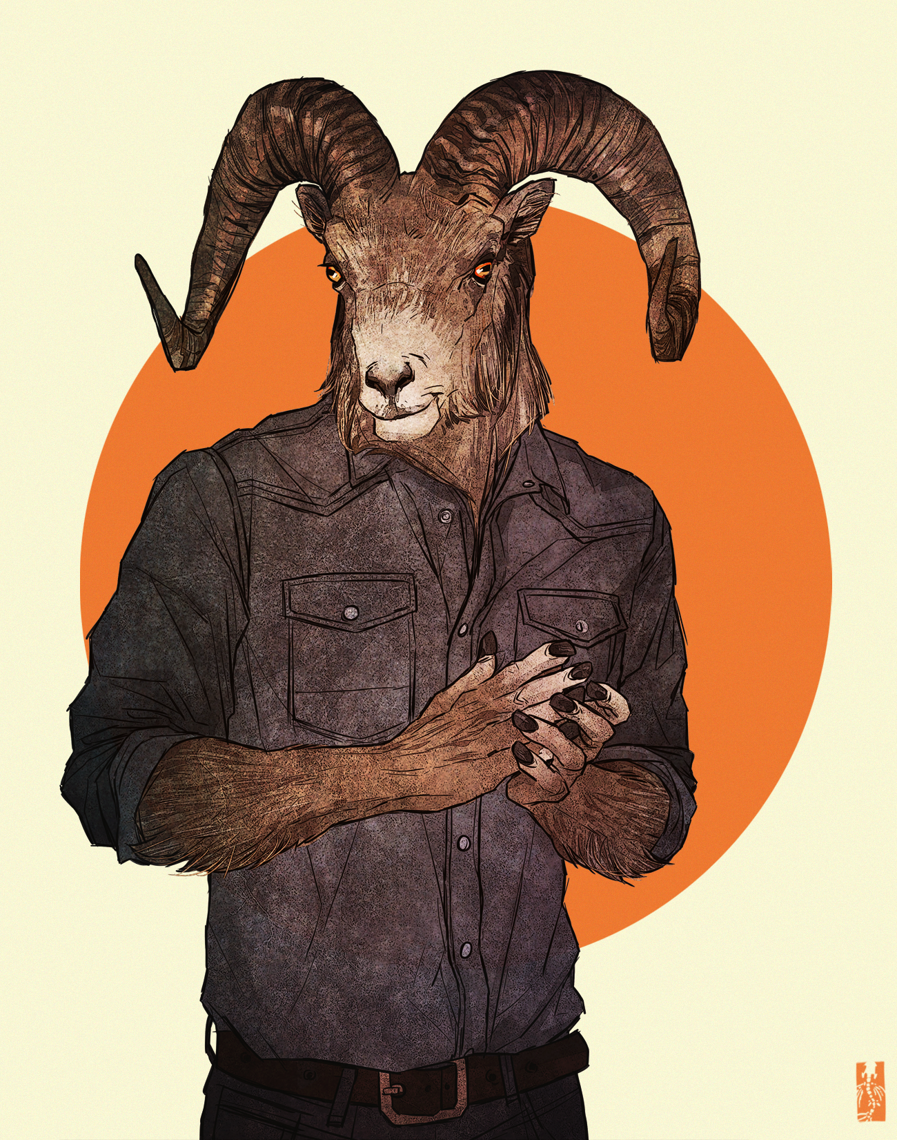 Anthro Ram Character Design by Kim Nguyen HD Wallpaper
