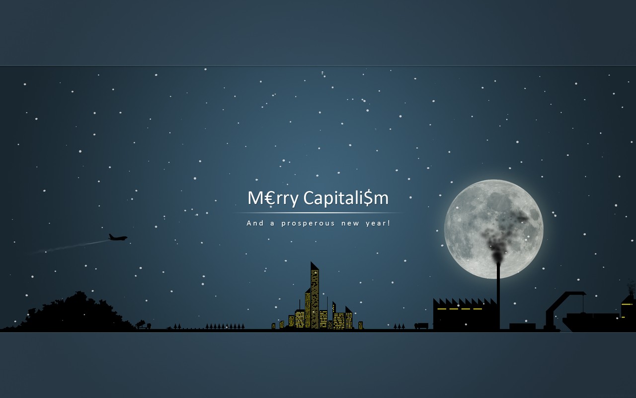 Merry Capitalism and a prosperous new year quote HD Wallpaper