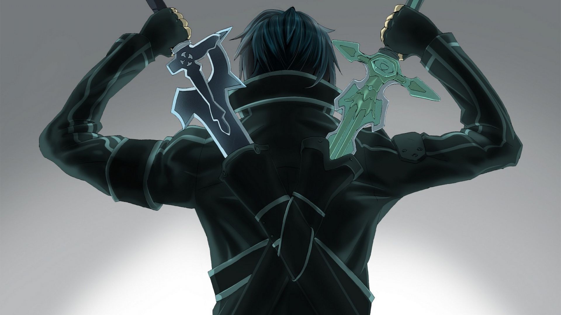 Kirigaya Kazuto with two swords from Sword Art Online HD Wallpaper