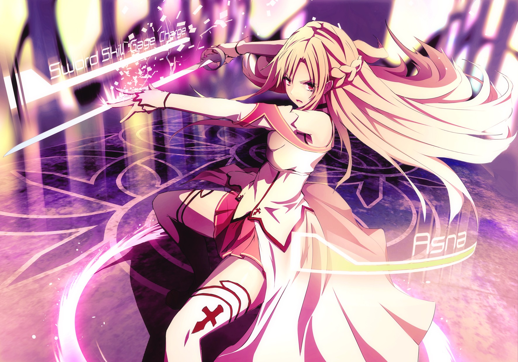 Asuna Sword Skill Gage Charge Sword Art Online HD Wallpaper