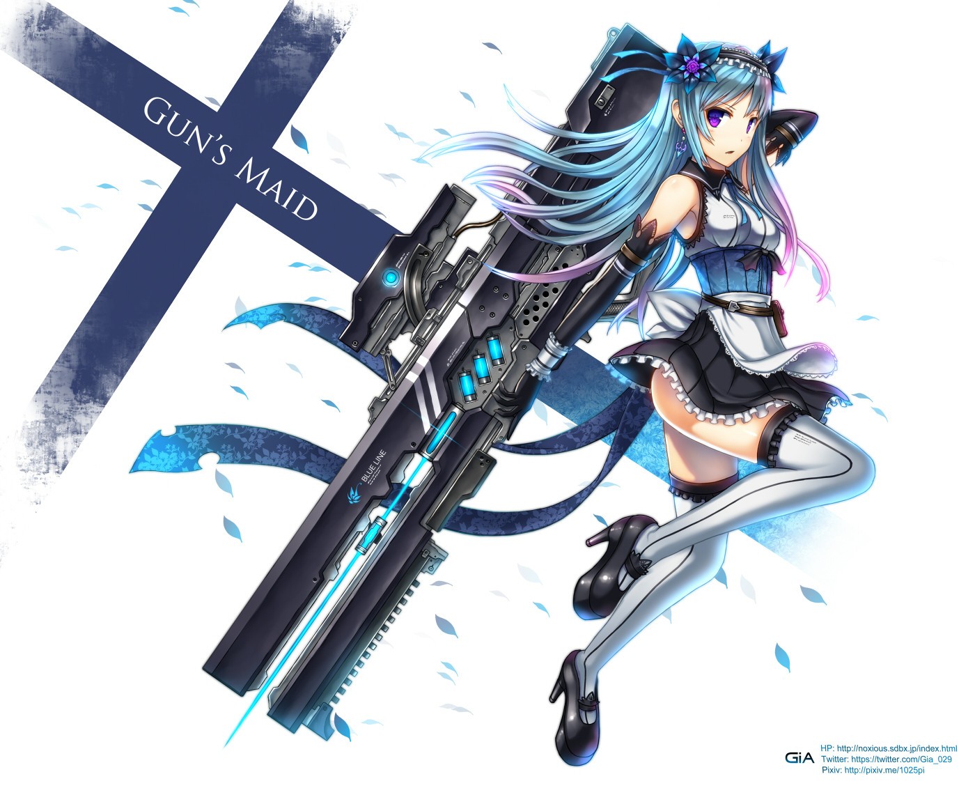 Anime Girl with Gun 'Gun's Maid' HD Wallpaper