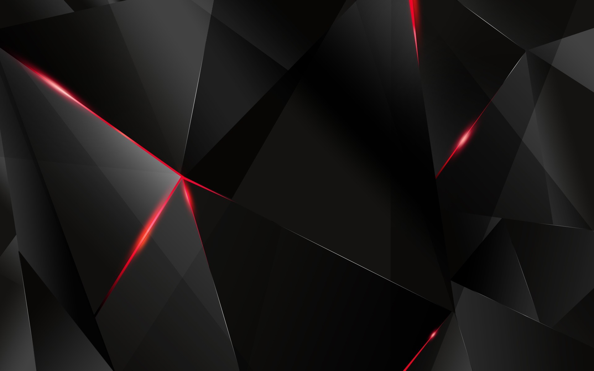 Abstract low poly digital art with red accents HD Wallpaper