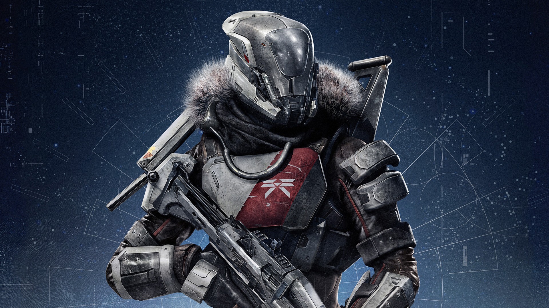 Destiny video game character with rifle HD Wallpaper