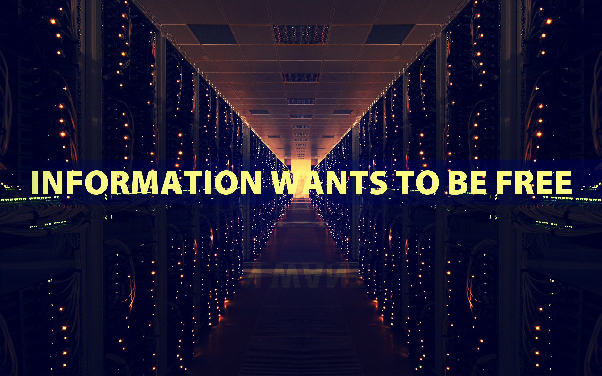 Information Wants to Be Free Server Room HD Wallpaper