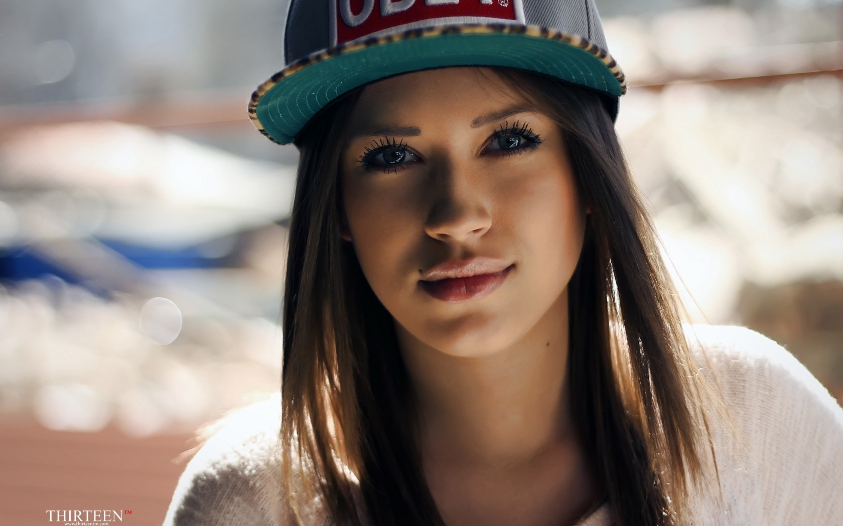 Woman wearing an Obey hat HD Wallpaper