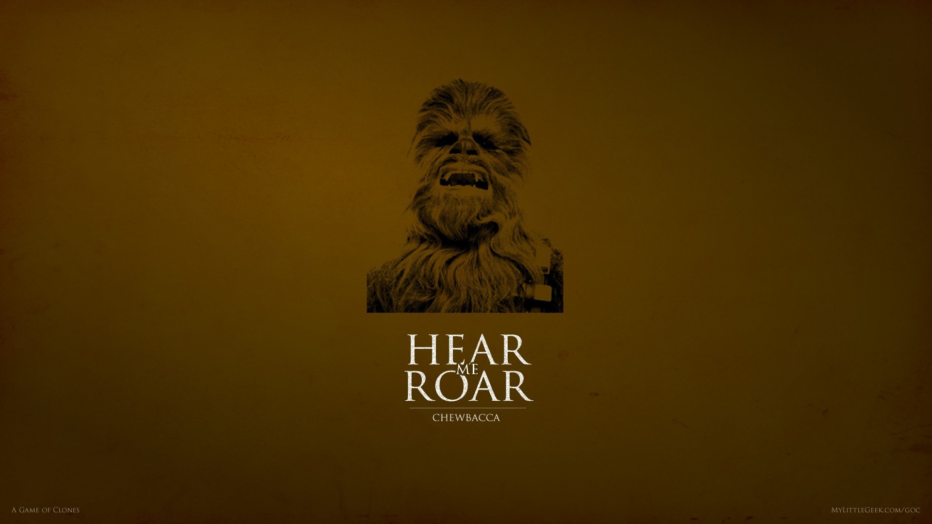 Chewbacca Hear Me Roar Artwork HD Wallpaper