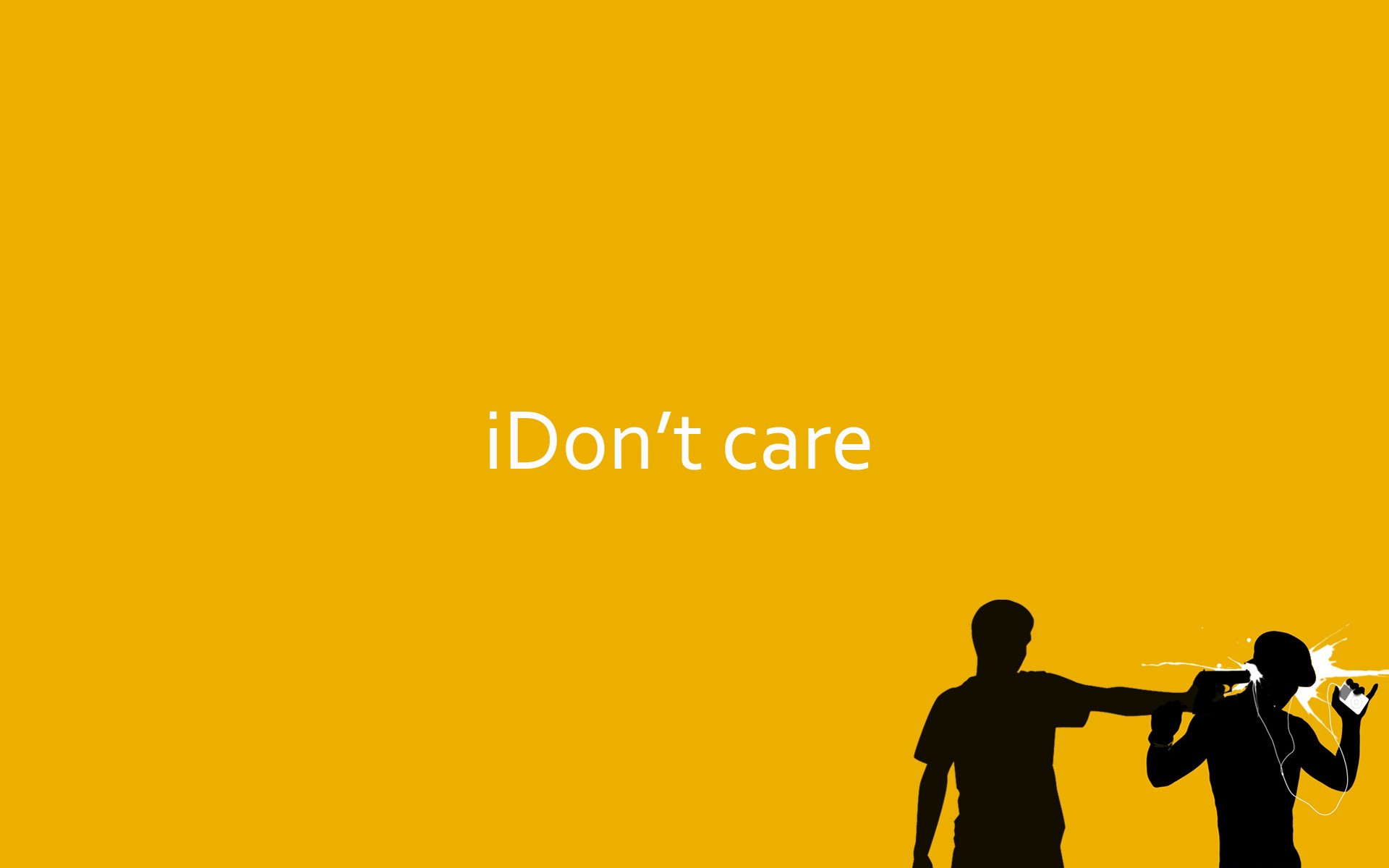 iDon't care text with silhouettes of people HD Wallpaper
