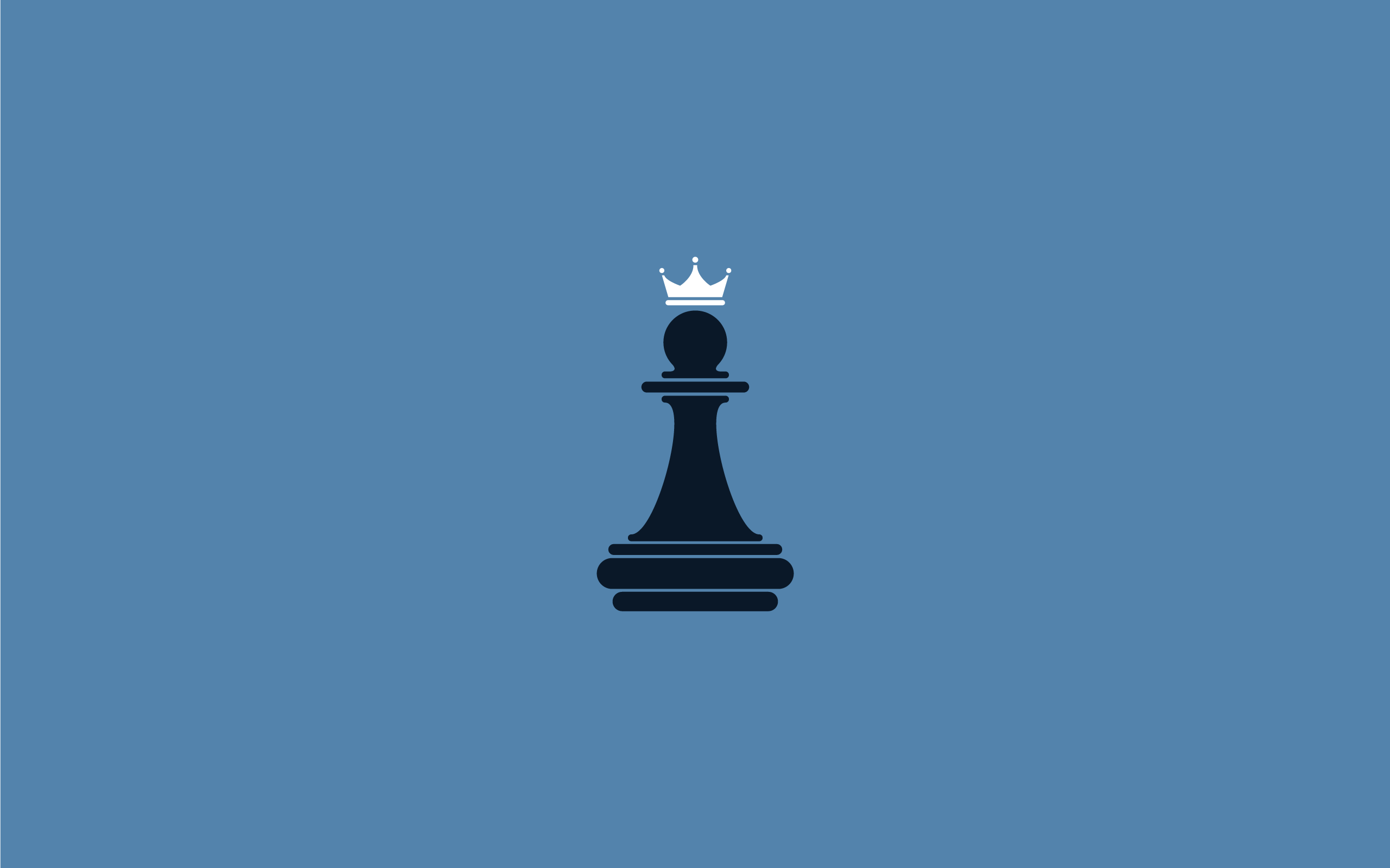 Chess pawn with a crown on blue background HD Wallpaper