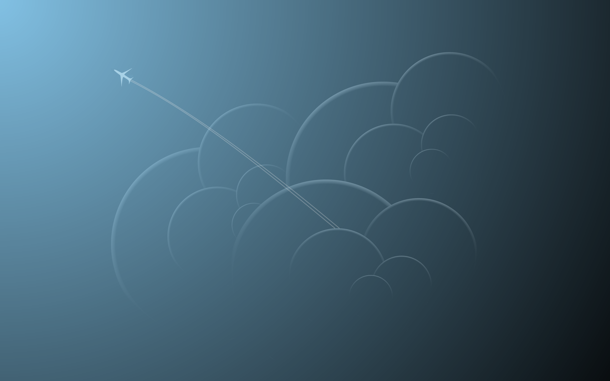 Minimalist airplane flying through clouds HD Wallpaper