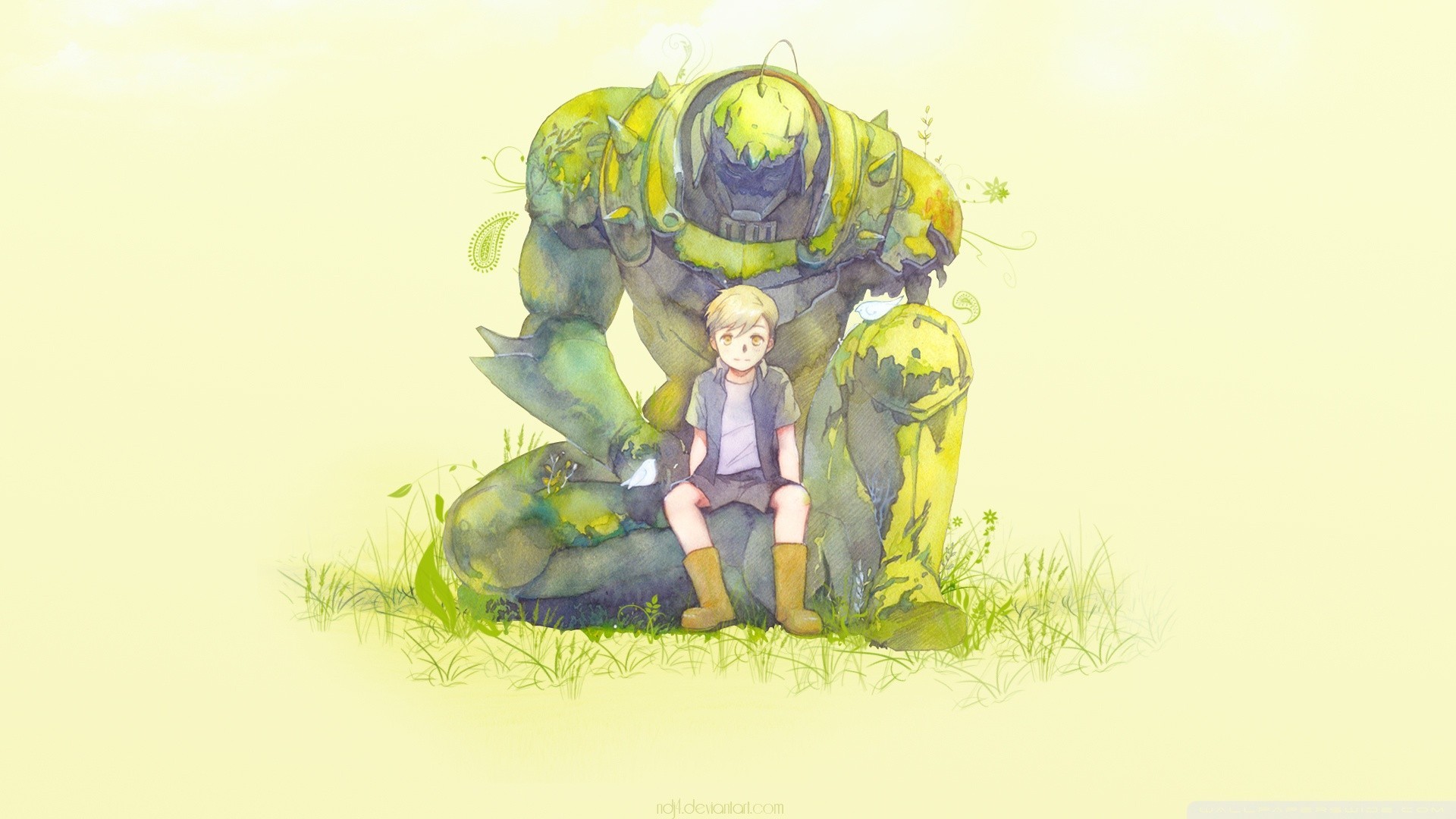 Alphonse Elric and brother from Full Metal Alchemist HD Wallpaper
