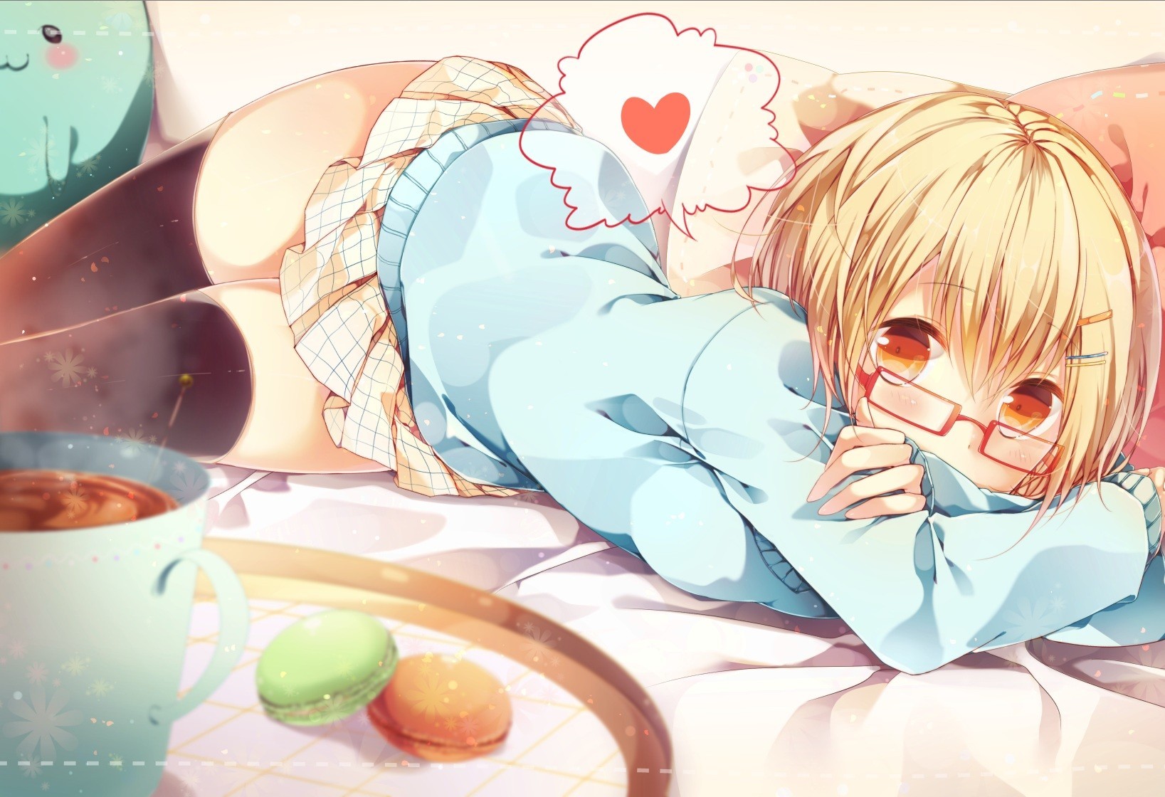 Flandre Scarlet with Glasses and Thigh-highs HD Wallpaper