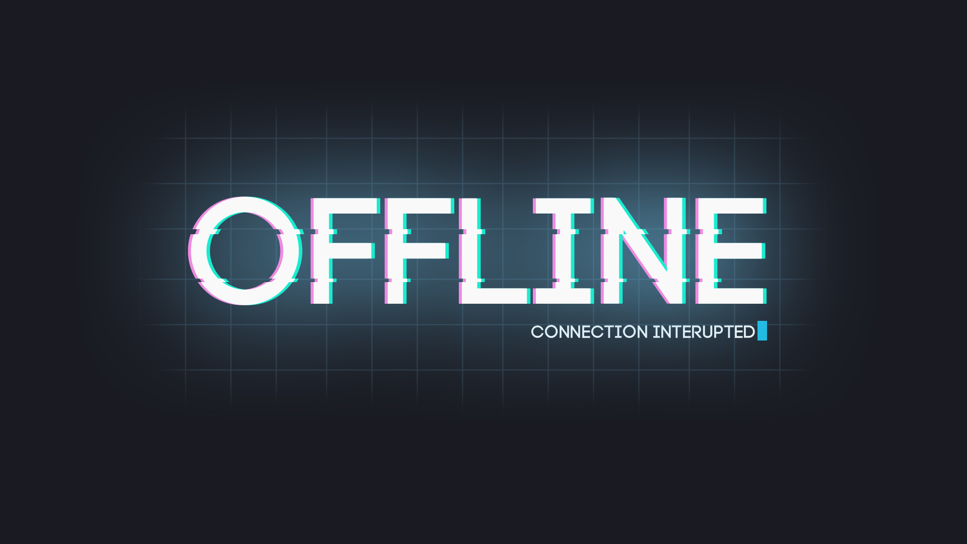 Offline text with connection interrupted message HD Wallpaper