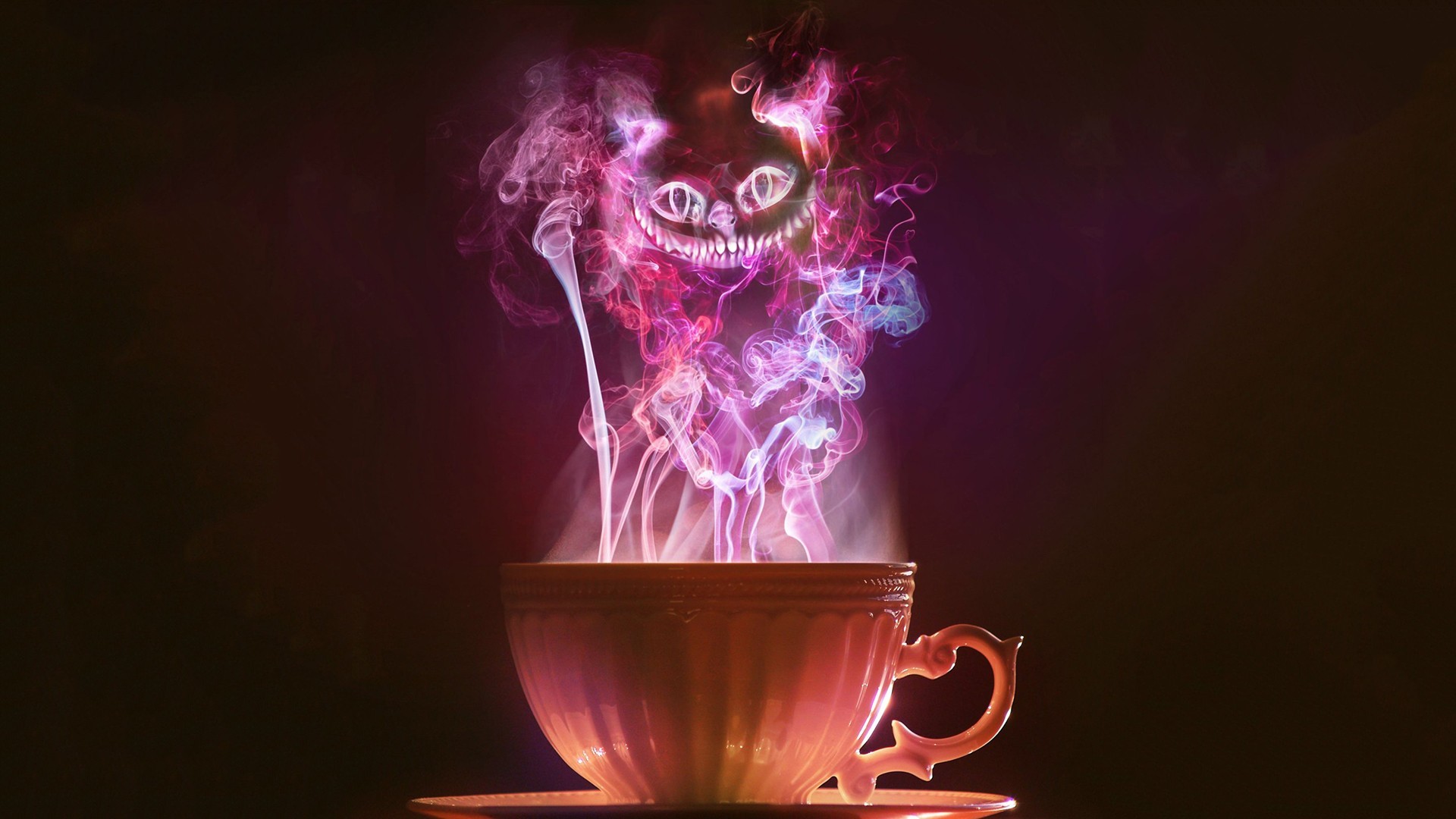 Smoke Cheshire Cat Fantasy Art Alice in Wonderland Cup HD Wallpaper