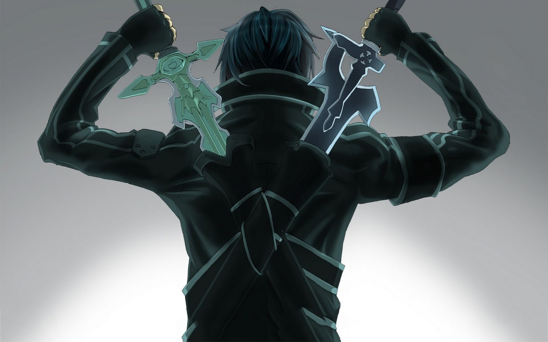 Kirigaya Kazuto with two swords from Sword Art Online HD Wallpaper