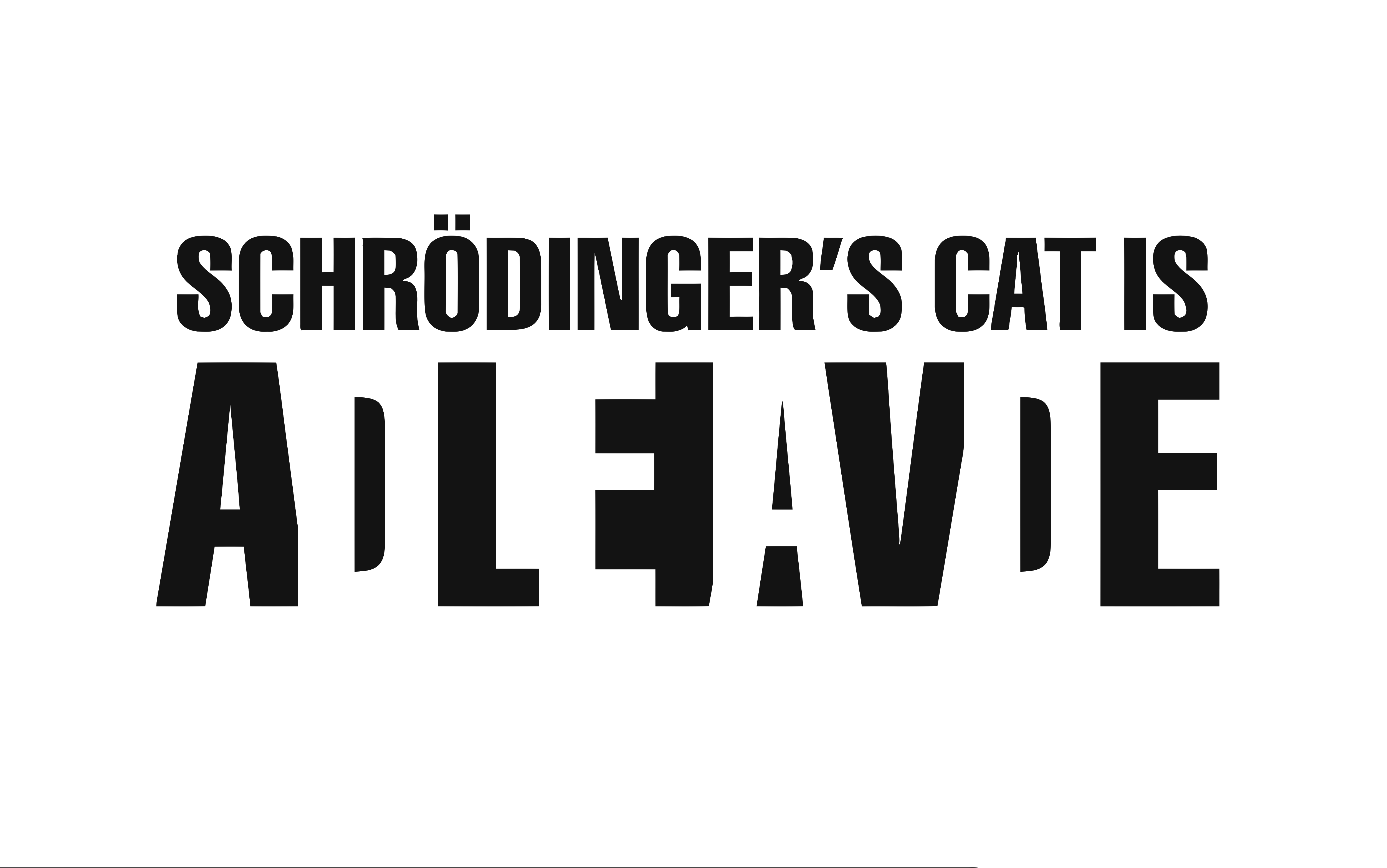 Schrödinger's Cat is Alive Typography HD Wallpaper