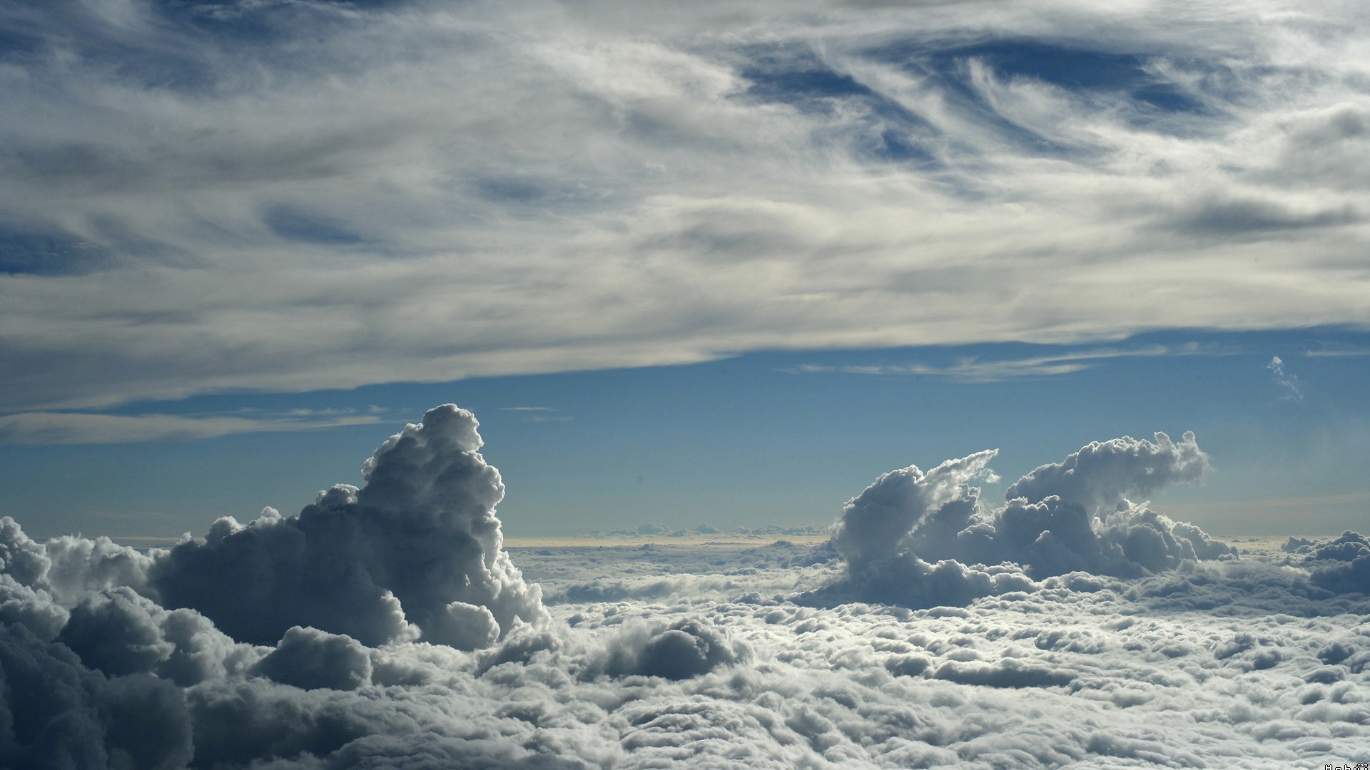 Clouds and sky from above HD Wallpaper