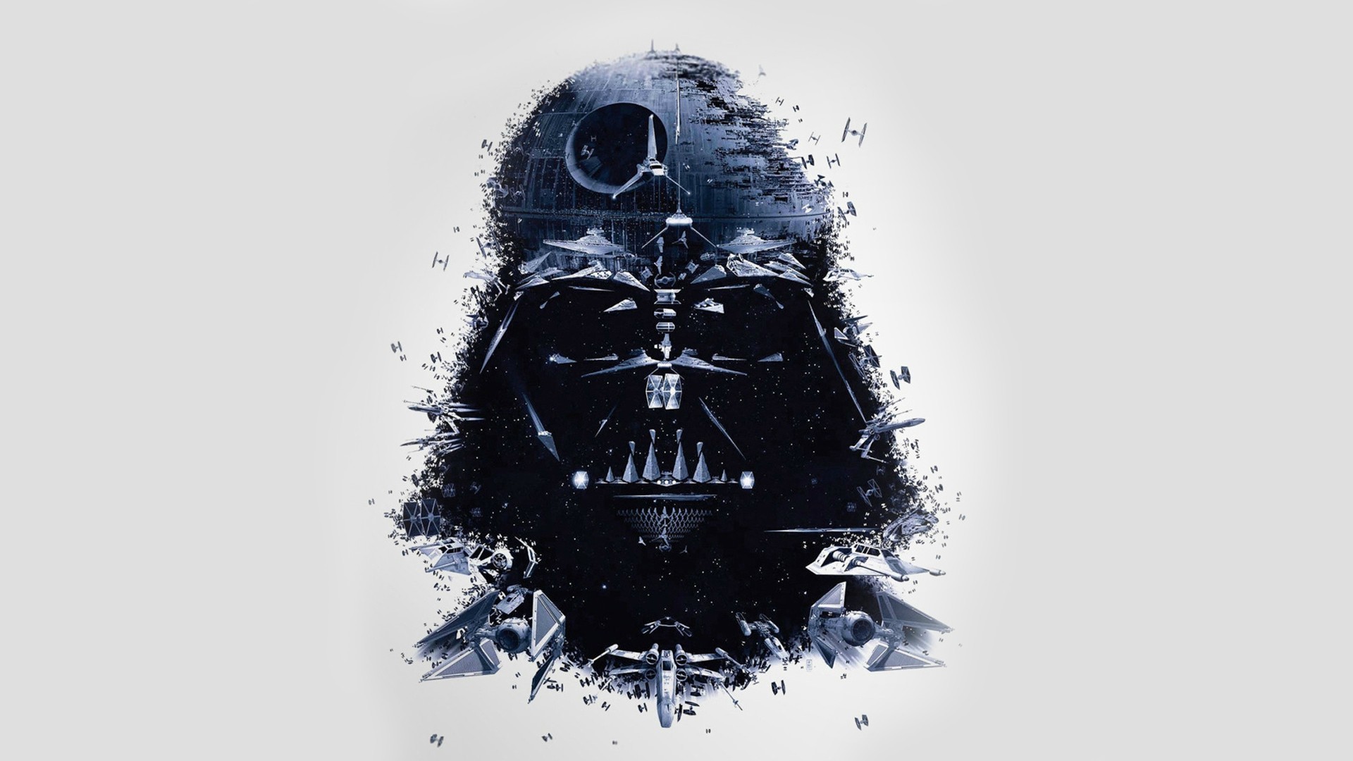 Darth Vader made of Star Wars ships and Death Star HD Wallpaper