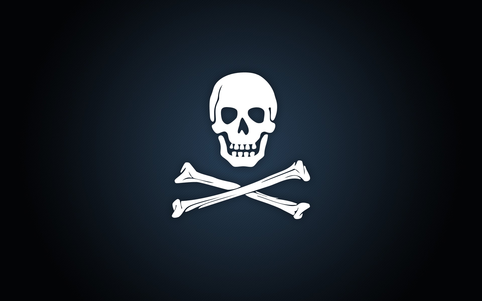 White skull and crossbones on a dark background HD Wallpaper