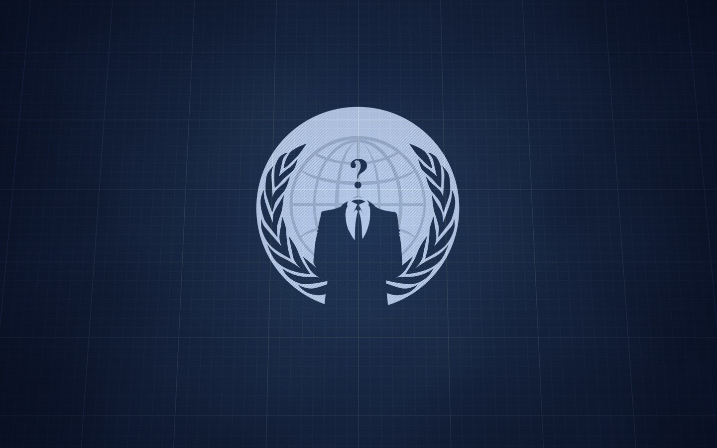 Anonymous logo with globe and laurel wreath HD Wallpaper