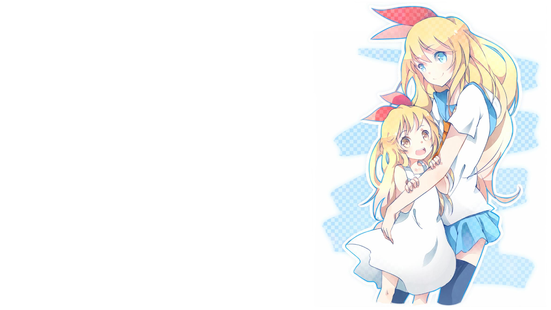 Kirisaki Chitoge and a young girl with blonde hair HD Wallpaper
