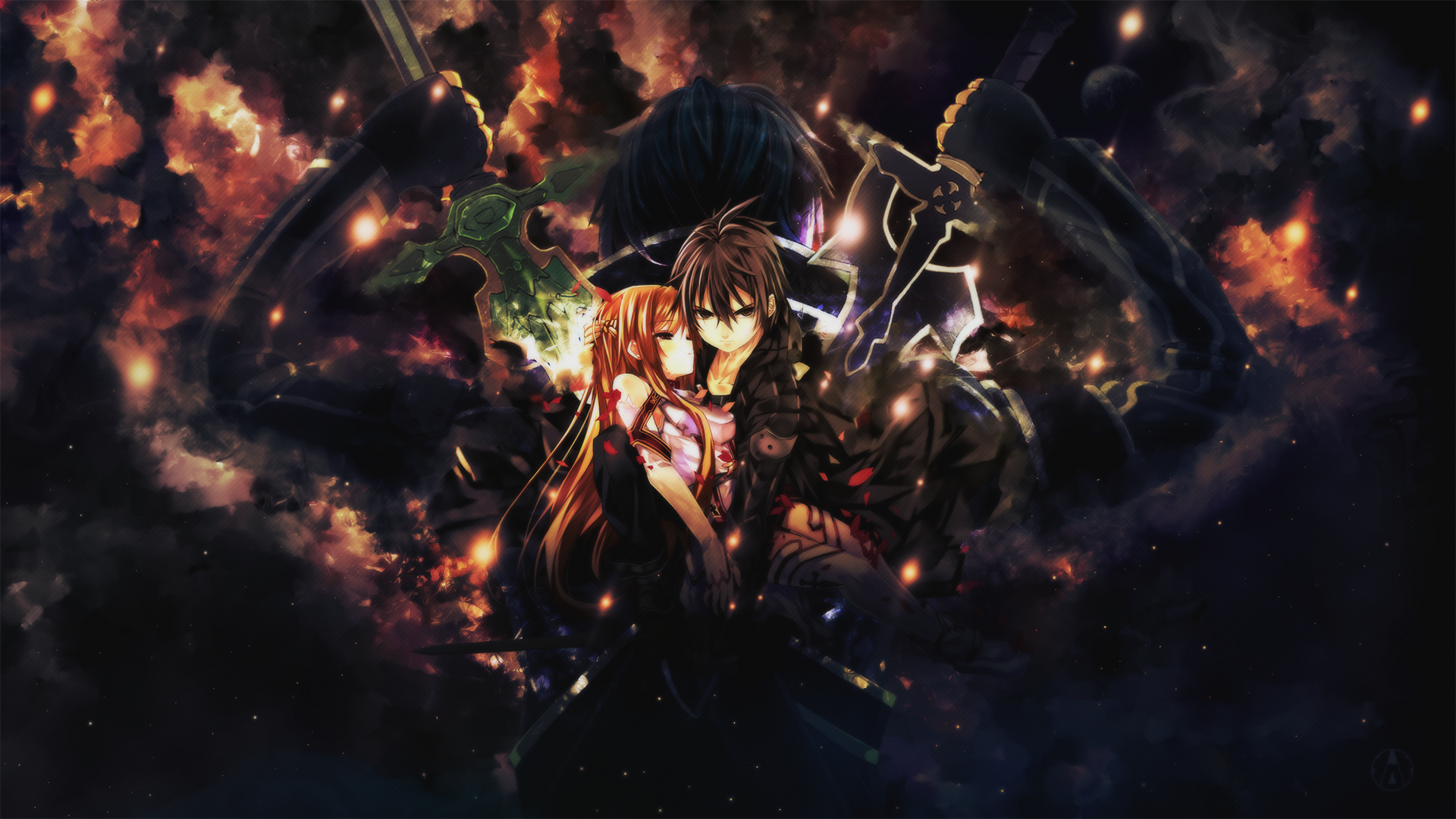 Kirigaya Kazuto and Yuuki Asuna from Sword Art Online HD Wallpaper