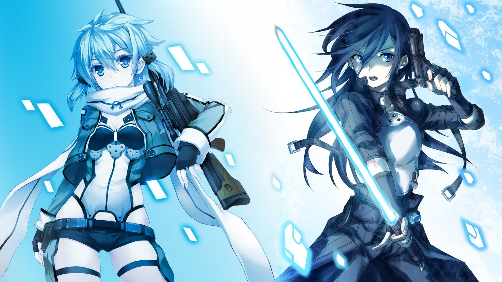 Asada Shino and Kirigaya Kazuto from Sword Art Online HD Wallpaper