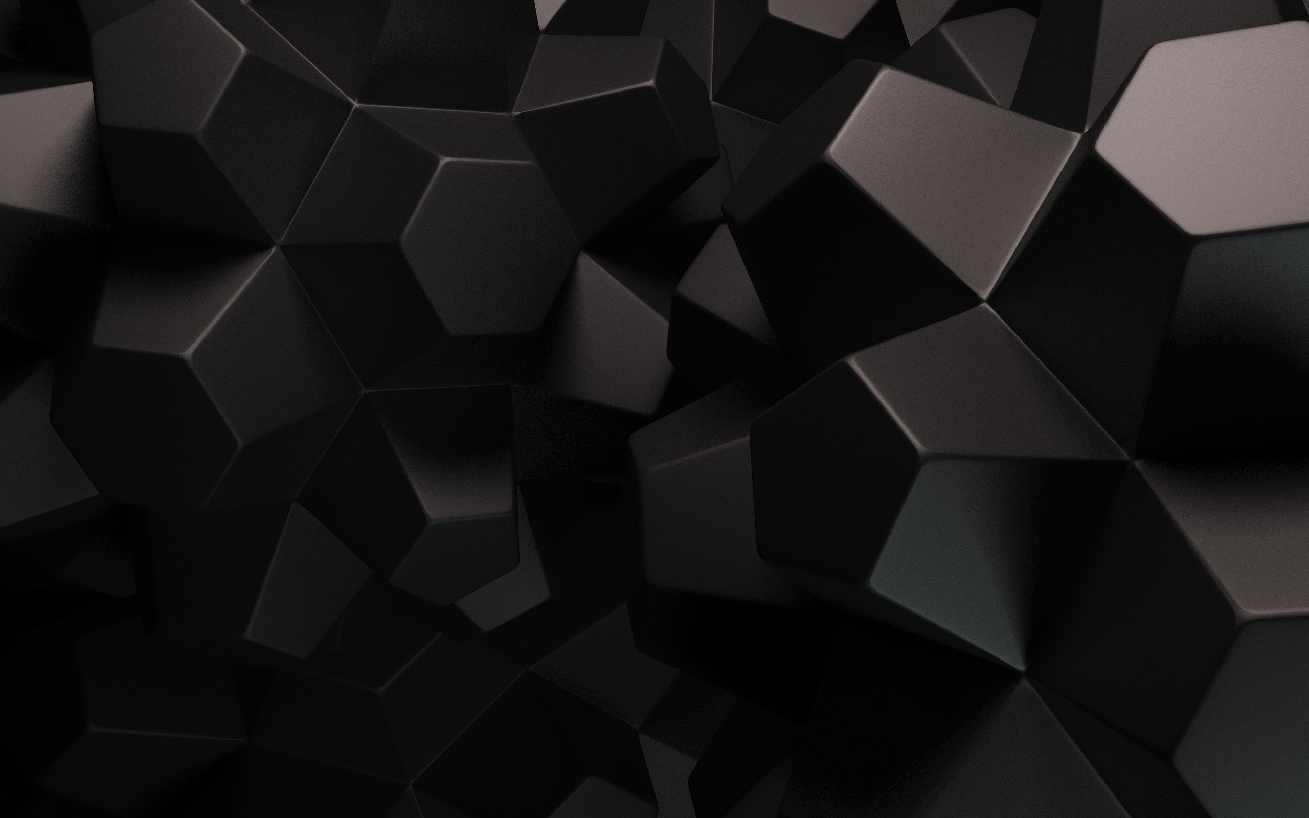 Abstract dark geometric render with hexagons HD Wallpaper