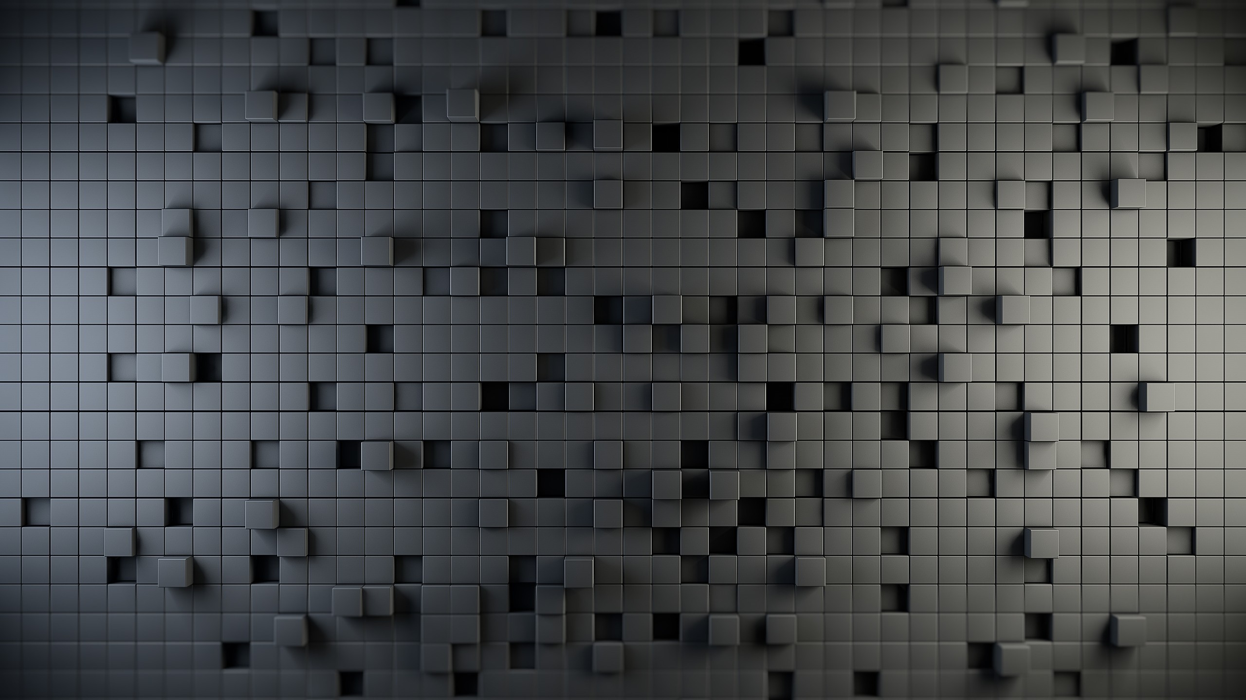 3D abstract pattern of dark gray cubes HD Wallpaper