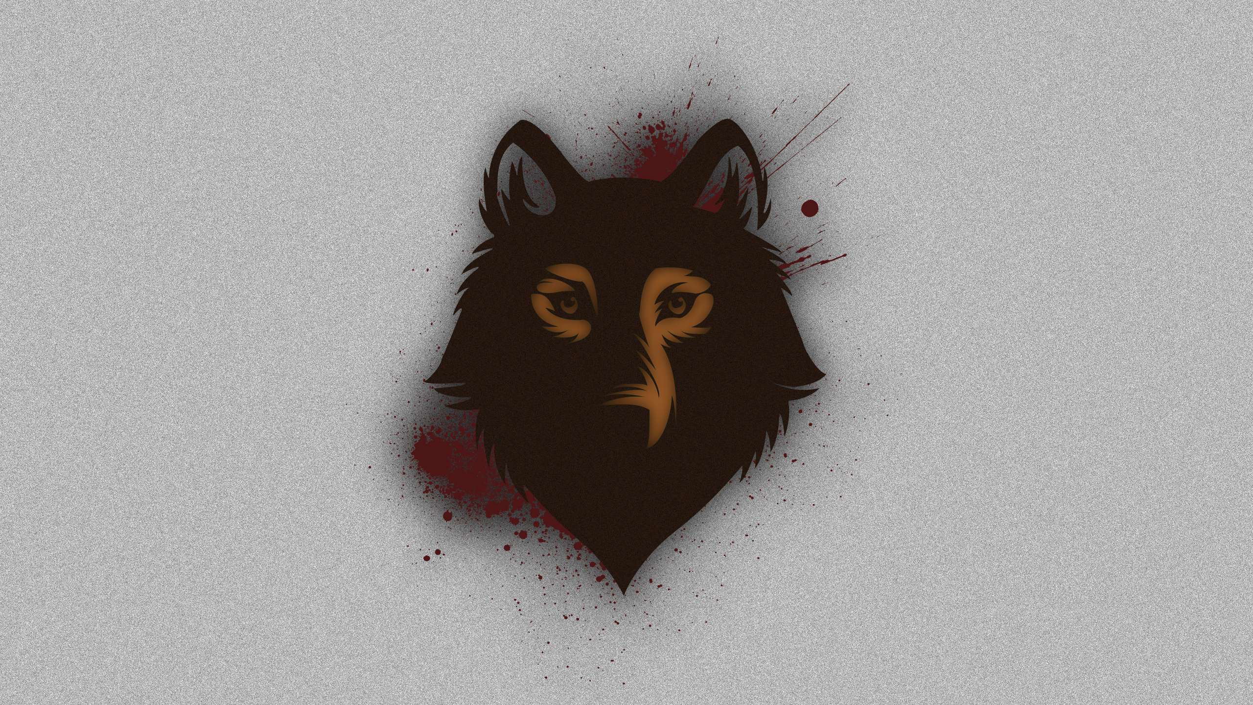 Dark wolf head with red blood splatters HD Wallpaper
