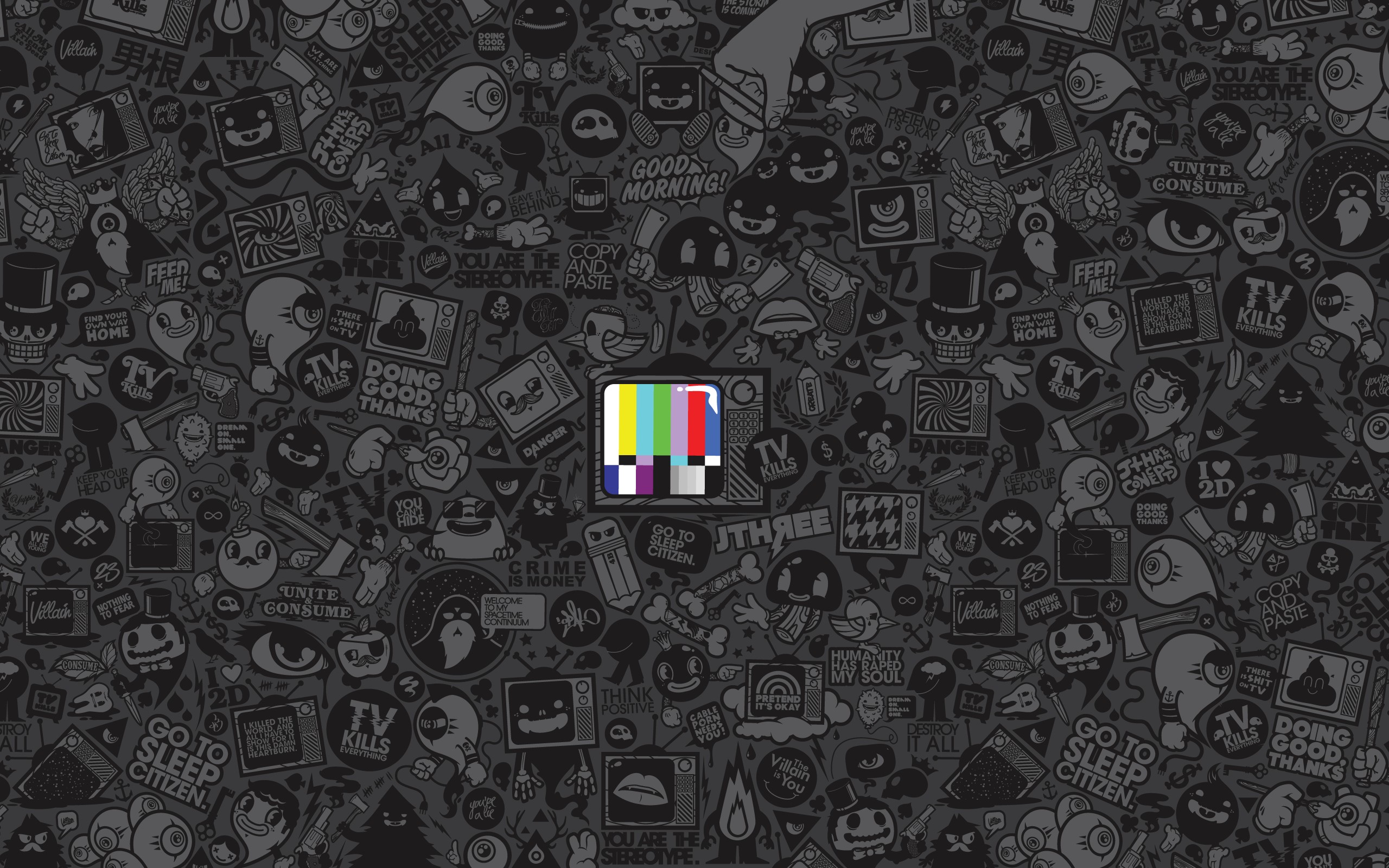 Jared Nickerson artwork with test pattern television HD Wallpaper