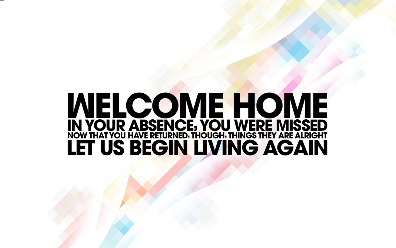 Welcome Home Typography Quote HD Wallpaper