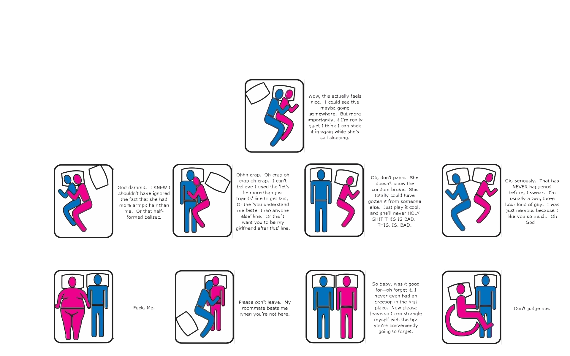 Comic strip about awkward sexual encounters HD Wallpaper