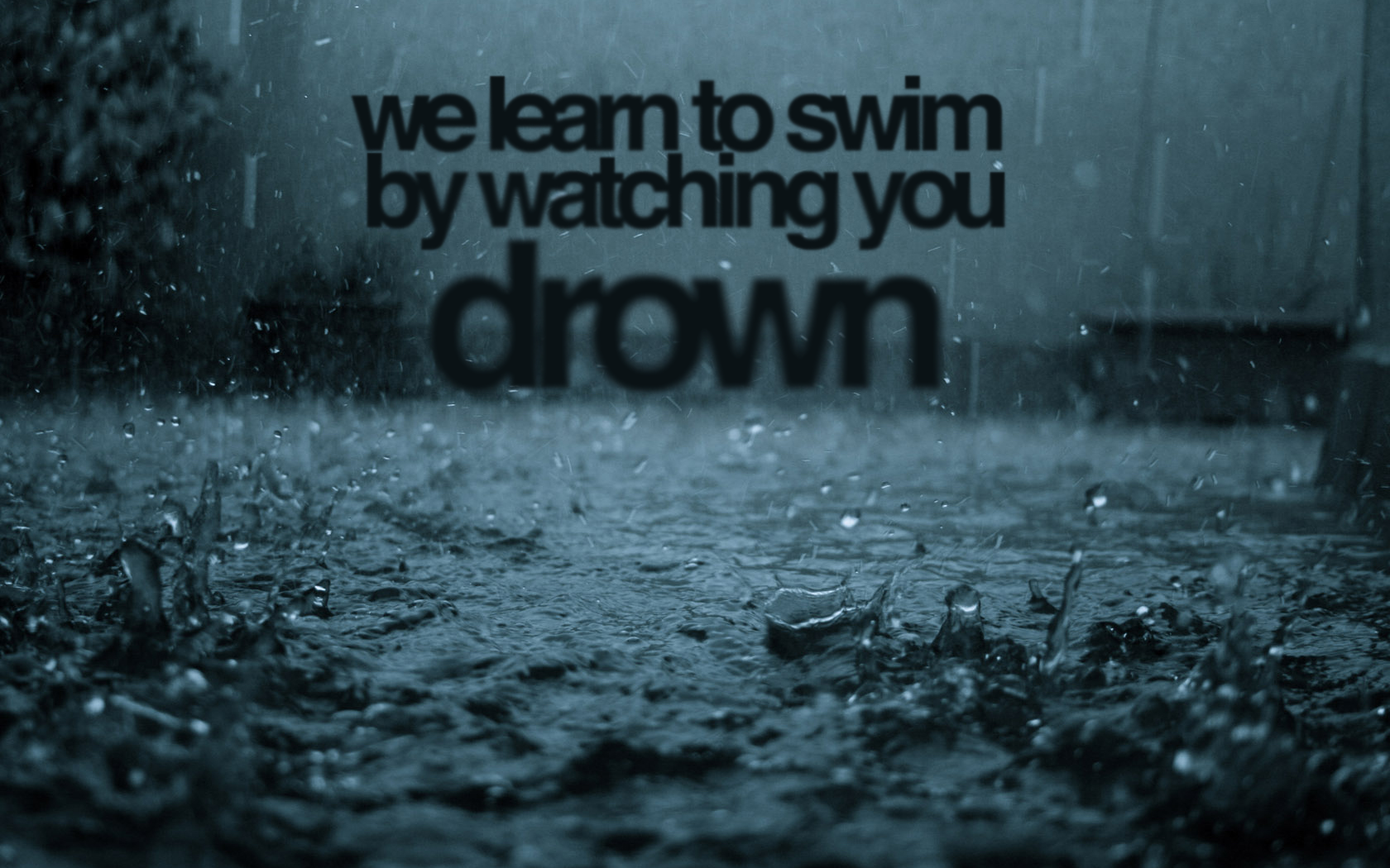 We learn to swim by watching you drown typography HD Wallpaper