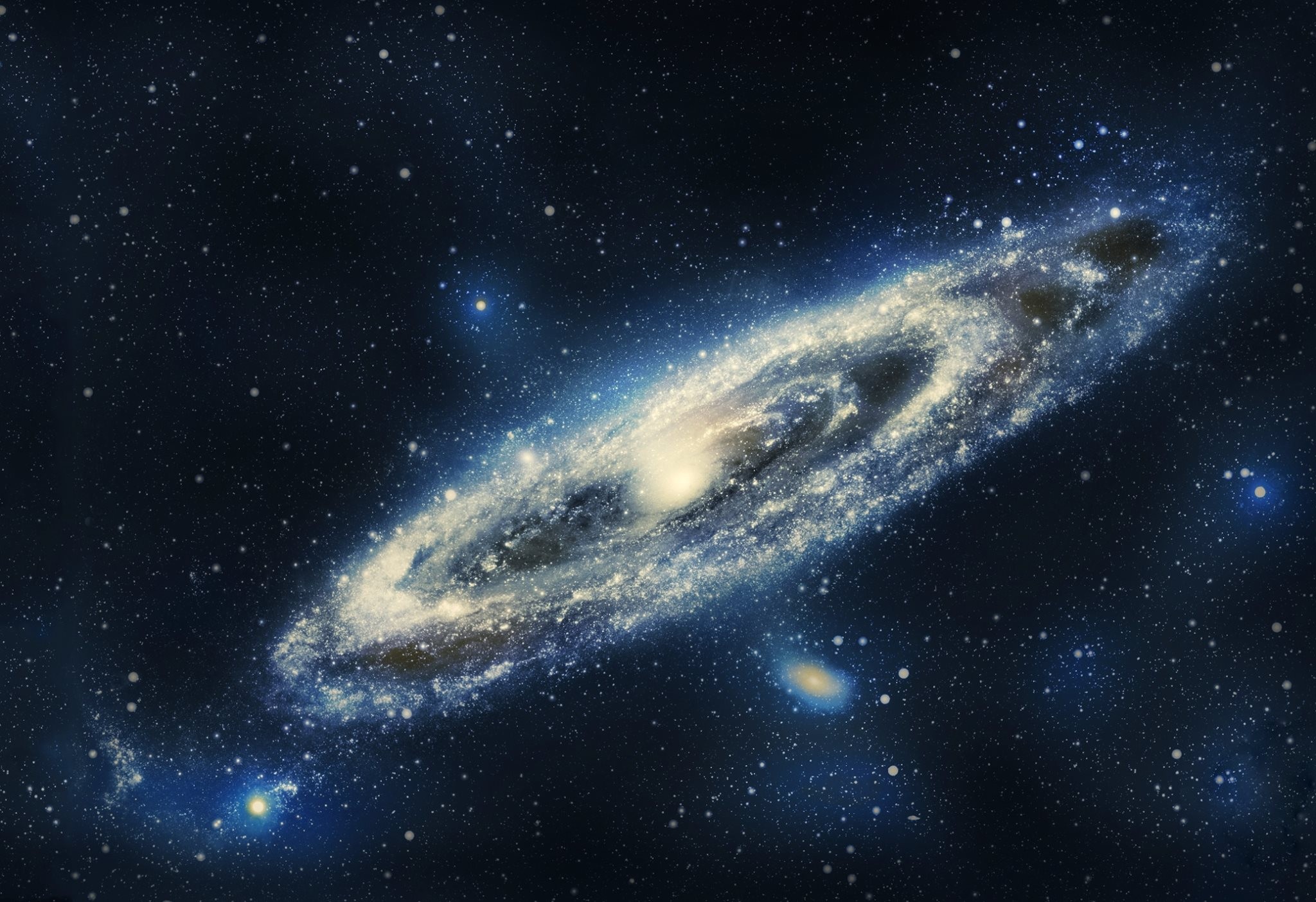 Spiral galaxy with stars in deep space HD Wallpaper