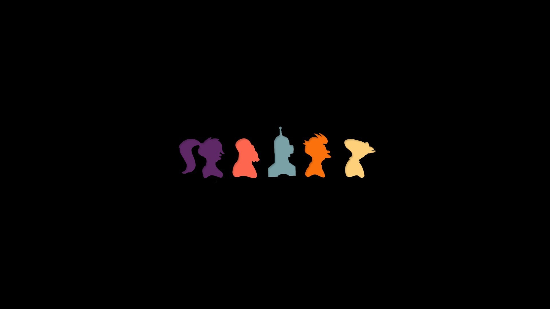 Futurama characters silhouettes HD Wallpaper