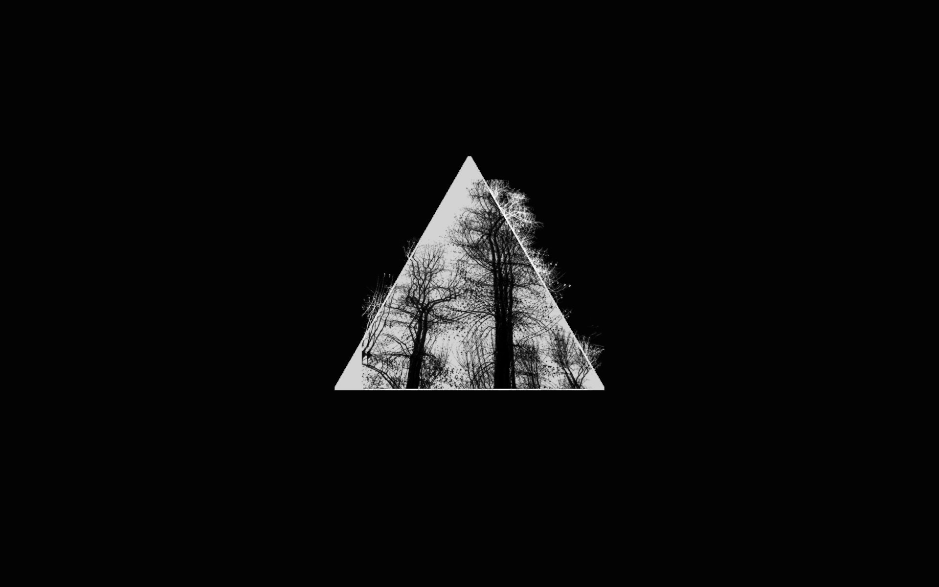 Minimalist triangle with trees silhouette HD Wallpaper