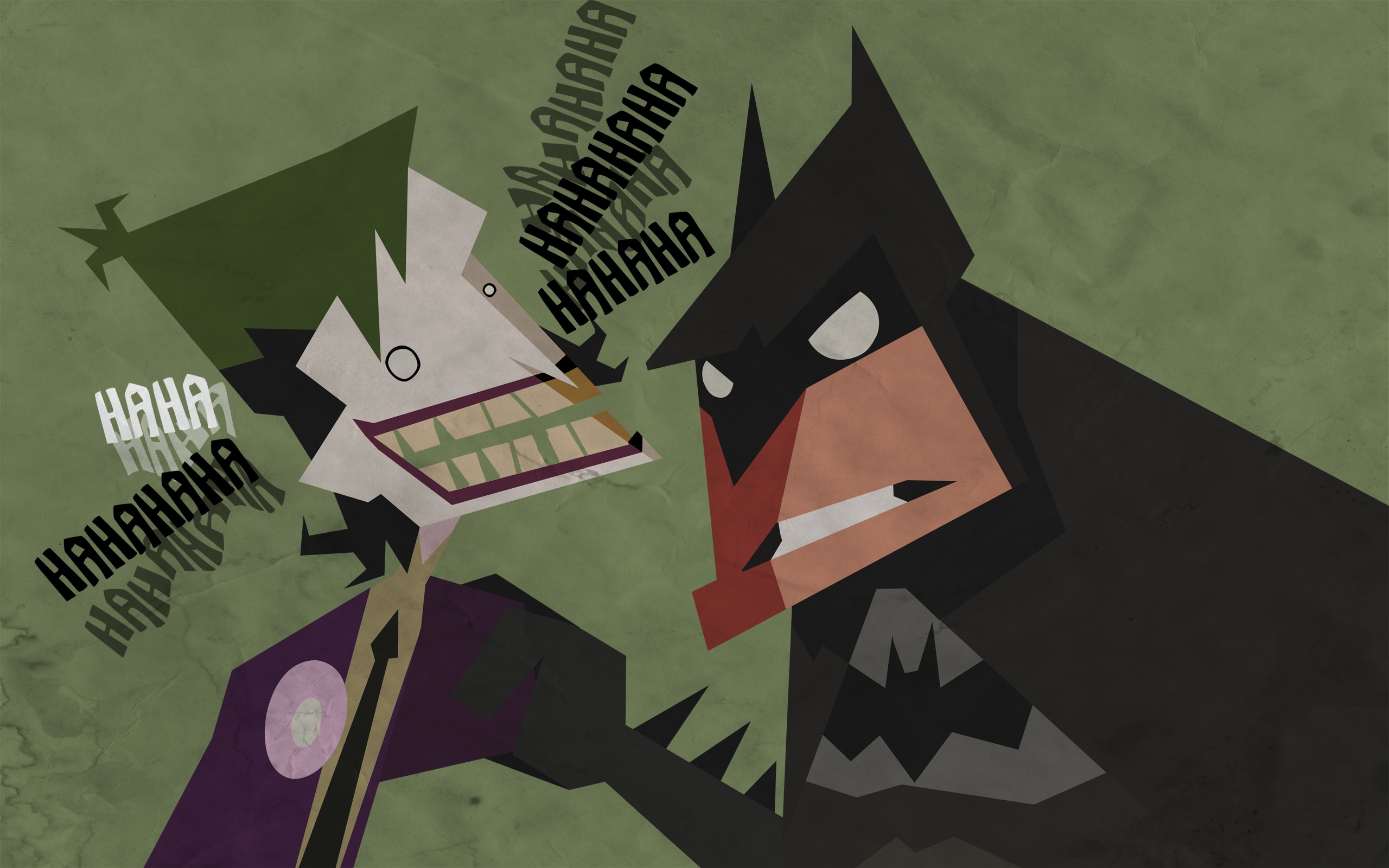 Minimalist Batman and Joker confrontation HD Wallpaper