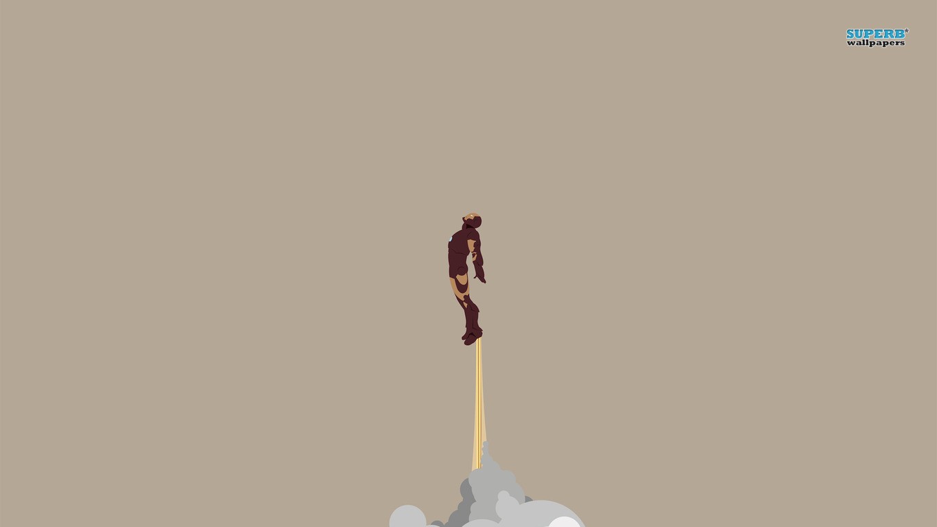 Iron Man flying with smoke and exhaust HD Wallpaper